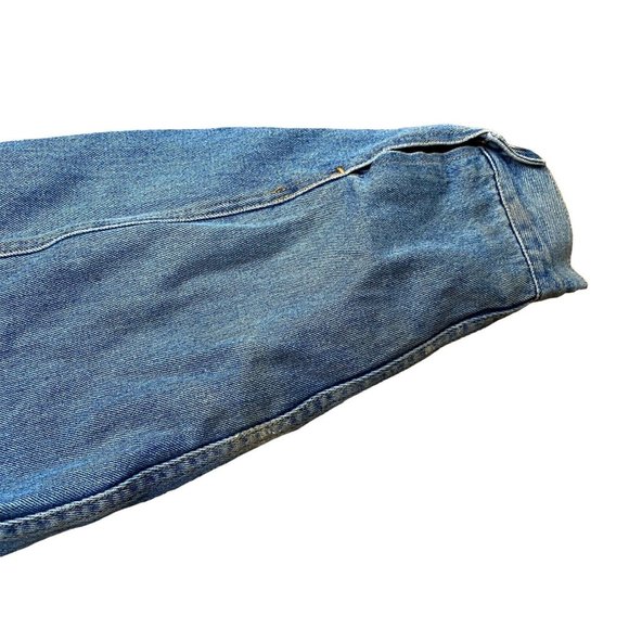 Eddie Bauer Men's Sz M Medium Plaid Flannel Lined Denim Trucker Jacket Coat Vntg - Picture 6 of 9